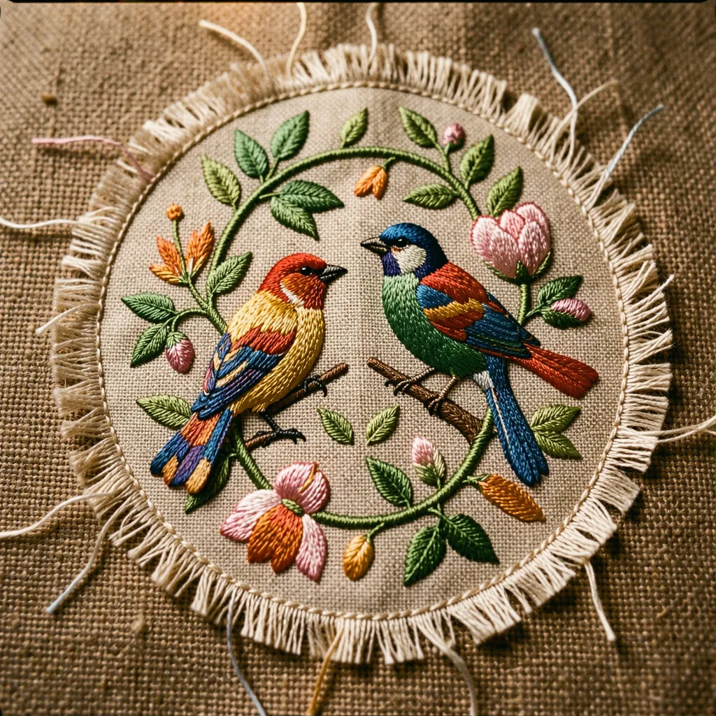 Satijnsteek borduurwerk techniek