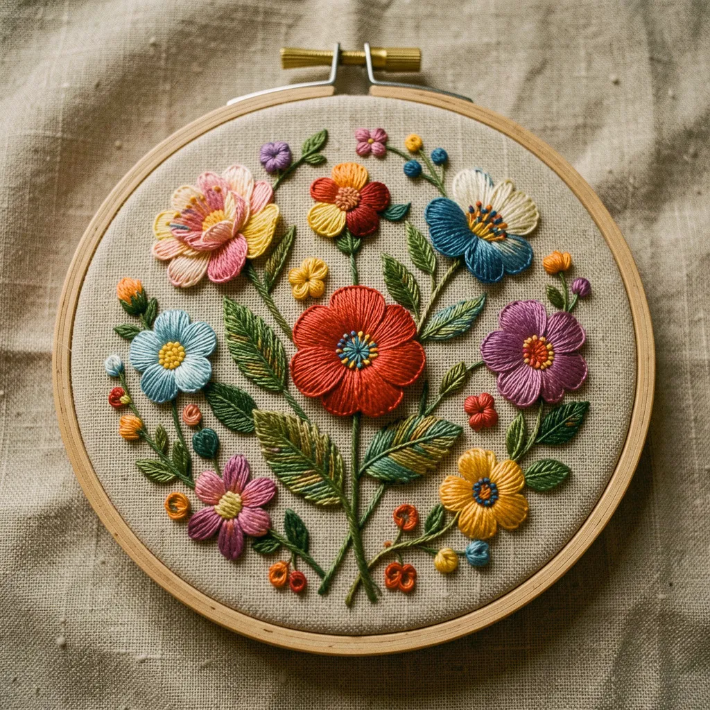 Satijnsteek detail weergave