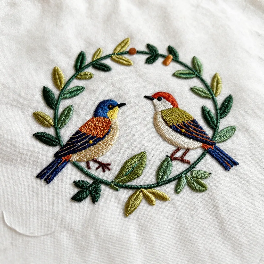 Bullion roos borduurwerk techniek